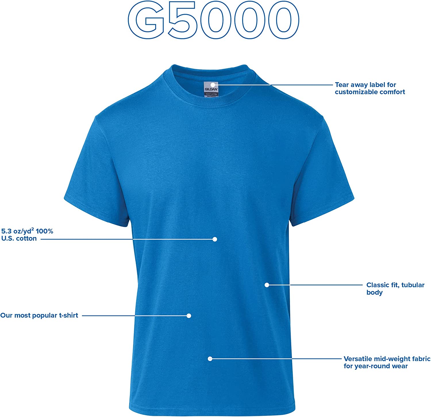 Gildan Men's Heavy Cotton T-Shirt， Style G5000， Multipack - Image 5